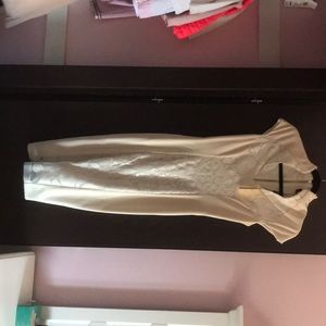 Beige with white dress